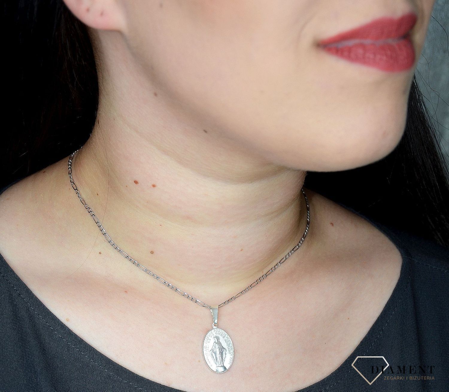 Łańcuszek srebrny 925 Figaro rodowana DIA-LAN-2091R-60-925 (2).jpg